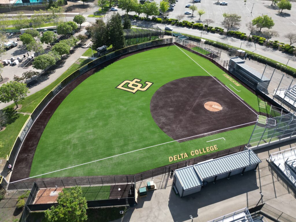 Drone photo of the Delta College softball field