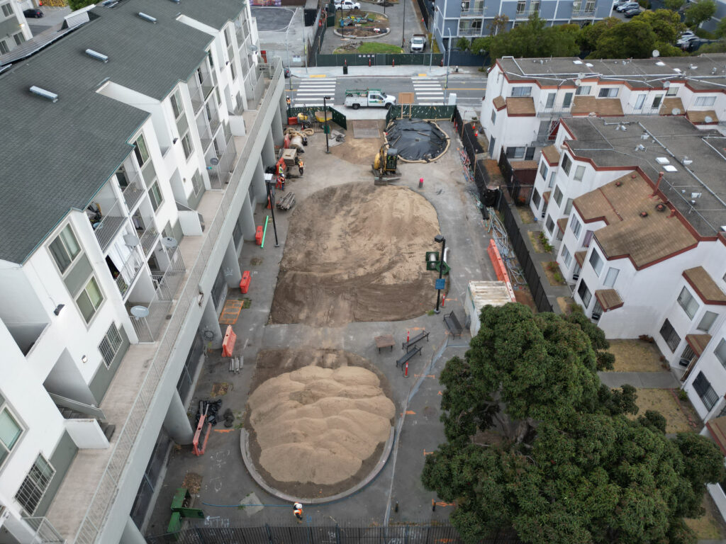 Overview of jobsite from above